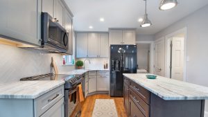 beautiful kitchen with countertop and drawer